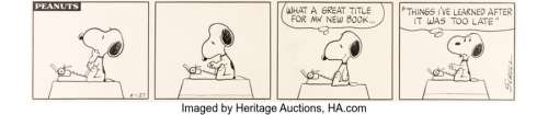 Schulz, Charles | Charles Schulz Peanuts Daily Comic Strip Snoopy Original Art dated 6-27-72 (United Feature Syndicate, 1972).... | Heritage