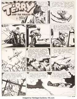 Caniff, Milton | Milton Caniff Terry and the Pirates Sunday Comic Strip Original Art dated 1-23-1944 (News Syndicate Co., 1944). ... | Heritage