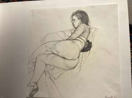 Riccardo Mannelli | Riccardo Mannelli - Dessin original - Donna Nuda | Catawiki