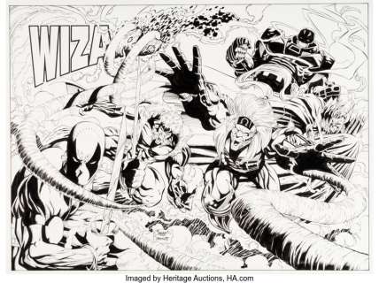 Quesada, Joe - Joe Quesada and Jimmy Palmiotti Wizard: The Comics Magazine #22 X-Villains Gatefold Cover Original Art (Wizard, 19...