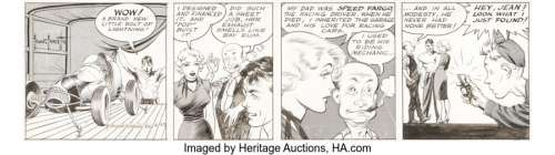 Frazetta, Frank - Frank Frazetta Johnny Comet Daily Comic Strip Original Art dated 2-27-52 (McNaught Syndicate, 1952). ...