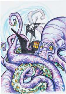 Christopher Rush Magic: The Gathering Kraken Token Illustration Original Art (undated).... | Heritage