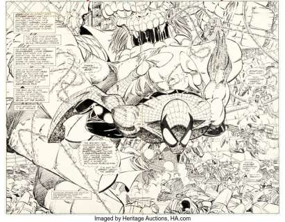 Larsen, Erik | Erik Larsen Spider-Man #23 Double Splash Page 2-3 Sinister Six Original Art (Marvel, 1992).... | Heritage
