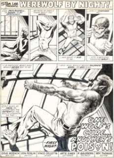 Don Perlin and Vince Coletta - Werewolf by Night #21 Story Page 1 Original Art (Marvel, 1974).