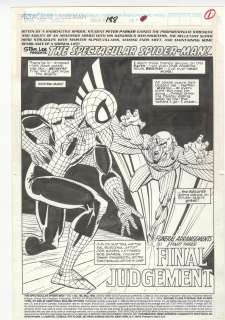Spectacular Spider-Man #188 Original Comic Art SPLASH Sal Buscema Spidey Vs. Vulture