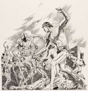 Reed Crandall John Carter of Mars Dustjacket Cover Illustration Original Art (Canaveral Press, 1964).