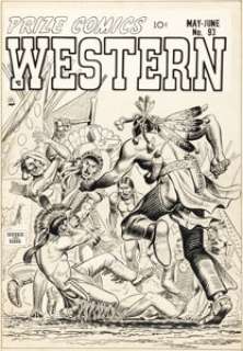 John Severin and Bill (Will) Elder Prize Comics Western #v11#2 (93) Cover Original Art (Prize, 1952).