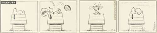Charles Schulz Peanuts Snoopy/Football Daily Comic Strip Original Art dated 10-6-61 (United Feature Syndicate, 1961). | Heritage