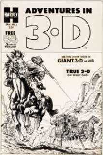 Howard Nostrand Adventures in 3-D #2 Cover Original Art (Harvey, 1954).