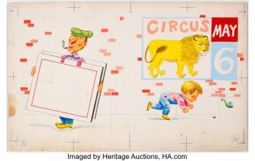 Richard Scarry Little Benny Wanted a Pony Illustration Pages 2-3 Original Art plus Published Book (Simon and Schuster, 1950). (Total: 2 Items) | Heritage