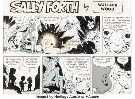 Wally Wood Sally Forth #S119 Sunday Comic Strip Original Art (Wood and Richter, 1973). (Total: 2 Items)