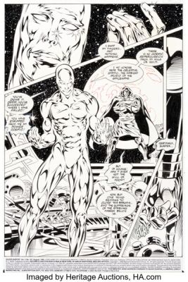 Tom Grindberg and Bill Anderson Silver Surfer #107 Story Page 1 Original Art (Marvel, 1995).