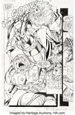 Rob Liefeld X-Force #3 Juggernaut Story Page 4 Original Art (Marvel, 1991).