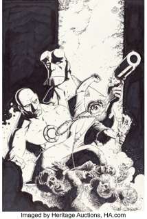 Richard Corben Hellboy: Being Human Cover Original Art (Dark Horse, 2011).