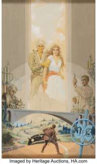 Roy G. Krenkel Highways in Hiding Paperback Novel Cover Painting Original Art (Lancer, 1967). | Heritage