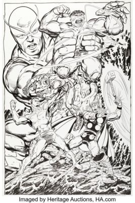 John Byrne "The Avengers Meet... Sub-Mariner!" Illustration Original Art (2006). | Heritage