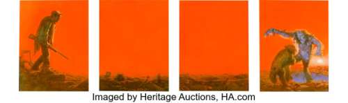 Richard Corben Vic and Blood: The Continuing Adventures of a Boy and His Dog by Harlan Ellison Quadtych Cover Original Art (iBooks, 1996). | Heritage