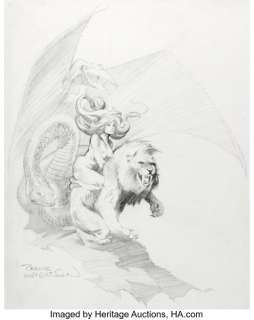 Bernie Wrightson Darker Than You Think Cover Preliminary Original Art (Berkley Medallion, 1969). | Heritage