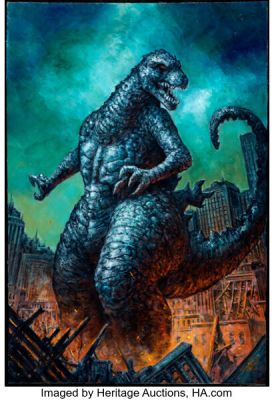 Johnny Desjardins Godzilla 70th Anniversary Variant Cover Painting Original Art (IDW, 2024). | Heritage