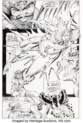 Rob Liefeld X-Force #3 Black Tom Cassidy Story Page 16 Original Art (Marvel, 1991).
