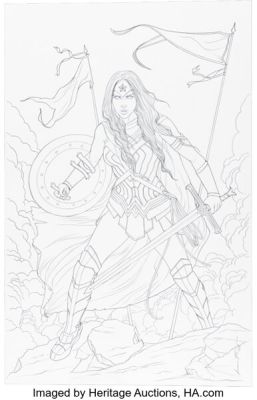 Jenny Frison Wonder Woman #60 Variant Cover Original Art Group of 2 (DC, 2019). (Total: 2 Original Art)