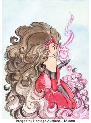 Peach Momoko Scarlet Witch Annual #1 Variant Cover Original Art (Marvel, 2023). | Heritage