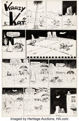 George Herriman Krazy Kat Sunday Comic Strip Original Art dated 8-11-35 (King Features Syndicate, 1935). | Heritage