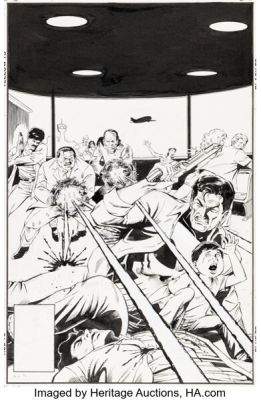Tod Smith and Rodney Ramos (team attributed) The Punisher War Journal #22 Cover Original Art (Marvel, 1990).