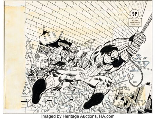 Larry Lieber and Frank Giacoia Super Spider-Man #209 Cover Original Art (Marvel UK, 1977).