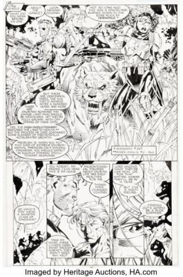 Jim Lee and Scott Williams The Uncanny X-Men #275 Savage Land Story Page 22 Original Art (Marvel, 1991). | Heritage
