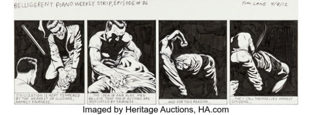 Tim Lane Belligerent Piano Weekly #86 Comic Strip Original Art dated 4-8-12(Riverfront Times of St. Louis, 2012). | Heritage