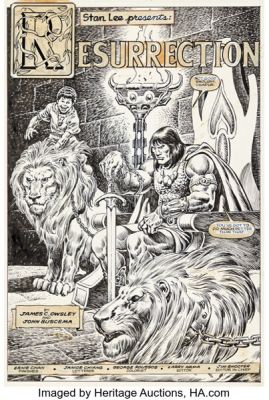 John Buscema and Erbie Chan Conan the Barbarian #187 Splash Page 5 Original Art (Marvel, 1986). | Heritage