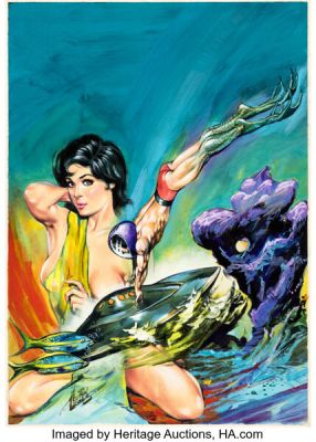 Agustín Gómez Aventuras de la Vida Real [Real-Life Adventures] #357 Cover Painting Original Art (Editorial Novaro, 1979). | Heritage