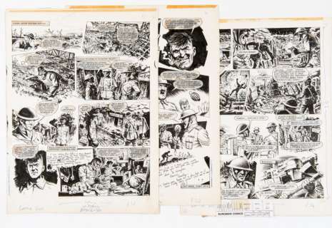 Charley’s War three original artworks by Joe Colquhoun (signed to page 1) from Battle 601 and 602 ( | Comic Book Auctions ltd