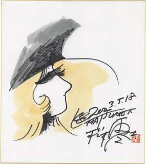 Leiji Matsumoto Hand-Drawn Color Shikishi "Galaxy Express 999" Maetel
