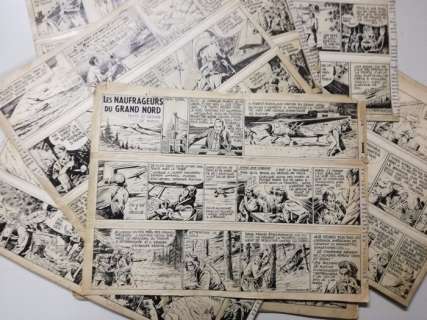 Marijac | Marijac - 18x Originele pagina - Volledig verhaal - Jim Boum - Les Naufrageurs du Grand Nord - (jaren 40) | Catawiki