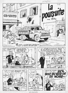 Tillieux | Tillieux, Maurice - Planche originale - Gil Jourdan - La Poursuite - (1963) | Catawiki