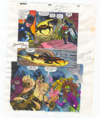Robin pg 15 Original Color Guide Production Art DC Comics Batman Signed | Neat Stuff Vault