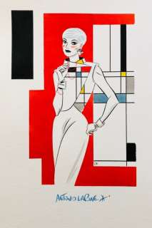 Lapone, Antonio - 1 Original drawing - "Femme - Mondrian # 2" | Catawiki