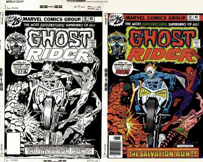 Dan Adkins, John Romita Sr., Rich Buckler - ghost rider #18 cover 1976 (sold live on ‘dueling dealers of comic art‘ episode #70 podcast on 5-18-2022 watch it here!