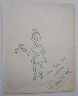 Vandersteen, WIlly - 1 Original drawing - Suske en Wiske - opdrachttekening Wiske en Schanulleke ten voete uit - jaren 50 | Catawiki
