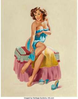 Vaughan Alden Bass (American, 20th Century) Sugar N‘ Spice (Towel Girl) Oil on canvas 28 x 22 inches (71.1 x 55.9 cm)...