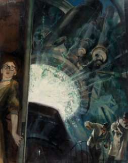 Cecil Calvert Beall (American, 1892-1967) - Shadow of Fu Manchu, Collier‘s interior illustration, May 8, 1948 Watercolor...