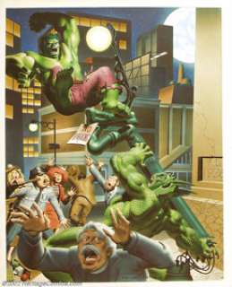 Rich Larson and Steve Fastner - Original Painting, "The Hulk vs. the Abomination" (SQP, Inc., 1979). -