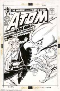 Gil Kane and Sid Greene - Original Cover Art for The Atom #37 (DC, 1968). Major Mynah, a talking Mynah bird that - | Heritage