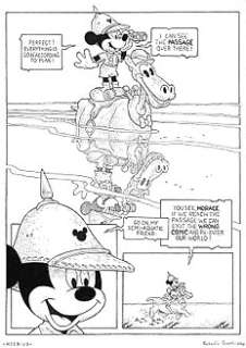 Roberto Ronchi - 1 Original drawing - Mickey Mouse - “Tribute to Moebius #2” - Escape from a wrong comic - 2024 | Catawiki
