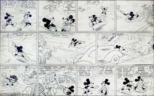 Floyd Gottfredson - Original Comic Strip Art for Mickey Mouse Sunday dated 5-1-38 (Walt Disney Enterprises, 1938). - | Heritage