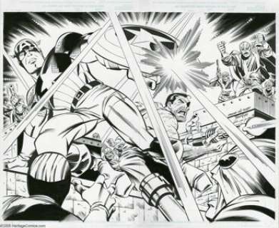 Ron Frenz and Robert Jones - Captain America and Sgt. Fury Commissioned Illustration Original Art (undated). -