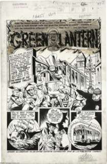 Paul Reinman and Sam Burlockoff - All-American Comics #55, Splash Page 1 Original Art (DC, 1944). Green Lantern - | Heritage