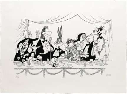 Al Hirschfeld - Looney Tunes Limited Edition Lithograph Print #82/350 (undated). Limited edition lithograph by -